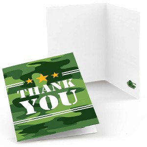 Big Dot of Happiness Camo Hero - Army Military Camouflage Party Thank You Cards (8 count) - 1 of 4