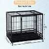 FDW 36/42/48 Inch Dog Crate Heavy Duty Dog Kennel Indoor Outdoor Metal Dog Cage with Removable Pan and Lockable Wheels Pet Playpen for Training - 2 of 4