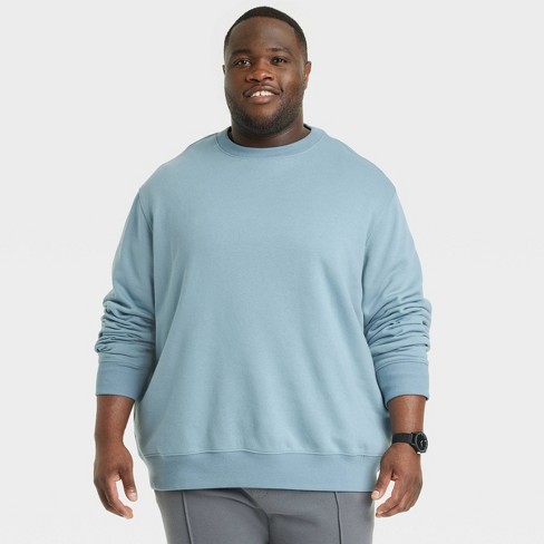 Men's Big & Tall Regular Fit Crewneck Pullover Sweatshirt - Goodfellow & Co™  Teal Blue 3xlt : Target