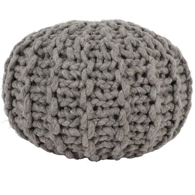 Borrealis Yarn Pouf Gray - Décor Therapy