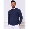 INSPIRE CHIC Men's Slim Fit Crew Neck Long Sleeve Soft Twist Textured Cable Knit Pullover Sweater - 4 of 4