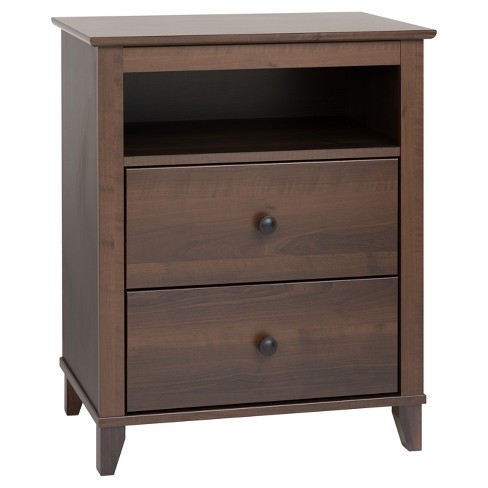 Costway Set Of 2 End Bedside Table Rectangular Nightstand W/ 2 Drawers &  Shelf Espresso : Target