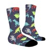 Cute Dinosaur Pattern Women Printed Crew Socks Funny Funky Socks Soft Polyester Novelty Gifts for Artists Men - 3 of 4