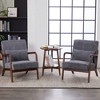 TiramisuBest Modern Accent Chair with Pillow, Upholstered Armchair with Solid Wood, Comfy Reading Chair for Living, Bedroom, or Balcony, Beige - 4 of 4
