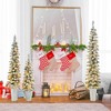 Tangkula Pre-lit Slim Flocked Christmas Trees Set of 3 Artificial Xmas Tree 3’ + 4’ + 5’ with 50 + 80 + 100 Warm White LED Lights 8 Lighting Modes - 3 of 4