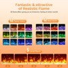 ROVSUN 30'' Electric Fireplace with WiFi & Remote Control, Ultra-Thin Wall Mounted & Recessed Heater with 12 Flame Color, Timer & Crystal, 1500W - 3 of 4