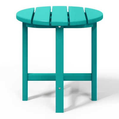 Turquoise Round HDPE Plastic Outdoor Side Table