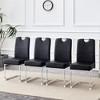 NicBex Modern High-End Set of 4 Dining Chairs with Mirrored Metal Legs & Spring Package,Minimalist Upholstered Office Chairs,Living Room Chairs - 4 of 4