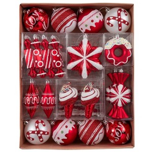 60pc Sweets and Candy Theme Christmas Ornament Bundle, Assorted Bauble off Candies, Ice Cream, Donut, and Glittery Round Balls| OrnamentallyYou - 1 of 4