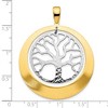 Black Bow Jewelry Sterling Silver and Gold Tone Textured Tree Circle Pendant, 38 x 48mm - 4 of 4
