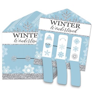Big Dot of Happiness Winter Wonderland - Snowflake Holiday Party and Winter Wedding Game Pickle Cards - Pull Tabs 3-in-a-Row - Set of 12 - 1 of 4