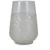 Modern Glass Vase with Crushed Glass Texture - Elegant Decorative Centerpiece for Home, Office, Bedroom, and Living Room - 10" Clear & Frost - 4 of 4