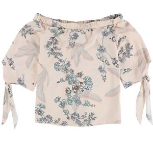 bar III Womens Knot Floral Knit Blouse - 1 of 2