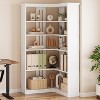 72.8" Farmhouse Corner Bookshelf, 5-Tier L-Shaped Bookcase with Storage - Tall Display Shelf for Living Room, Office, Bedroom - 3 of 4