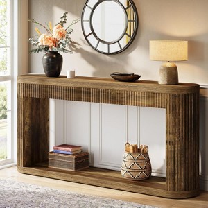 Tribesigns 63" Console Table for Entryway, Narrow Wood Sofa Table Behind Couch for Entrance, Hallway, Foyer - 1 of 4