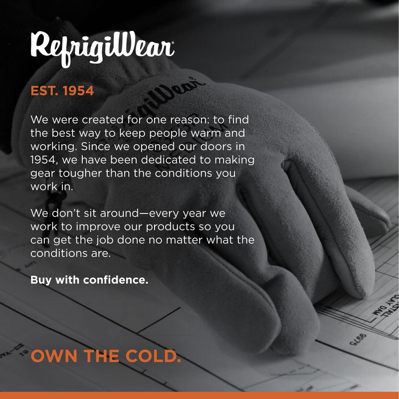 RefrigiWear Warm Fleece Lined Fiberfill Insulated Pigskin Leather Gloves, 5 of 7