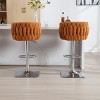 Adjustable Counter Height Barstools Set of 2,Vintage Barstools with Back and Layered Footrest,360° Swivel Boucle Barstools Set-Cuddlewood - 3 of 4