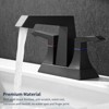 ChicFurnit Bathroom Sink Faucet Modern 2 Handle Deck Mounted Faucet with Drain and Supply Kits for Stylish Vanities, Black, 10.24"*8.11"*7.68" - 2 of 4