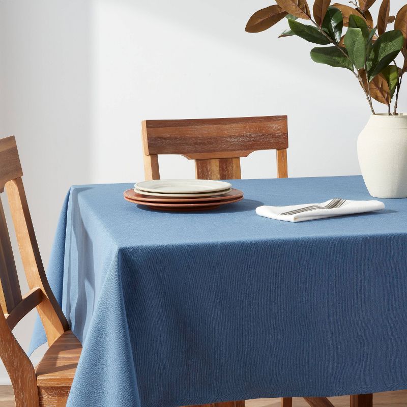 84&#34; x 60&#34; Cotton Tablecloth Blue - Threshold&#8482;, 3 of 5