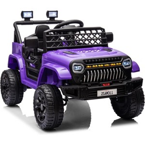 12V Kids Electric Ride-On Truck with Remote, Spring Suspension, LED Lights, Music & Battery Display, Dual 30W Motors - 1 of 4