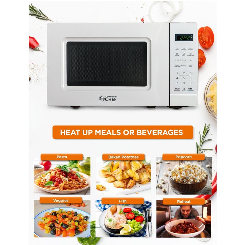 COMMERCIAL CHEF Countertop Microwave Oven 0.7 Cu. Ft. 700W, 3 of 8