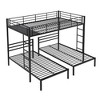 NicBex Full Size Bunk Bed with MDF Shelf Metal Rack Bed Frame with Full Length Guardrail and Ladder for Multiple People, No Spring Box Required - 3 of 4