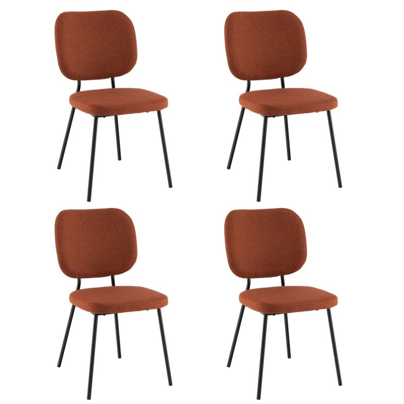 Tangkula Set of 4 Fabric Armless Kitchen Dining Chair Padded Modern Accent Chair, 1 of 10