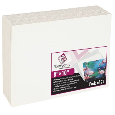 Viewpoint Foam Backing Assorted 1/8 in Thick 25-Pack, Acid-Free Pre-Cut Picture Frame Backing Board, Assorted Size Mat Board Sheets, WhitePolystyrene