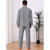 INSPIRE CHIC Men's Two Pieces Long Sleeve  Button Down Checked Plaid Pajamas Set - 3 of 4