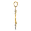 Black Bow Jewelry 14k Yellow Gold & White Rhodium Anchor, Ship's Wheel & Rope Pendant - 2 of 4
