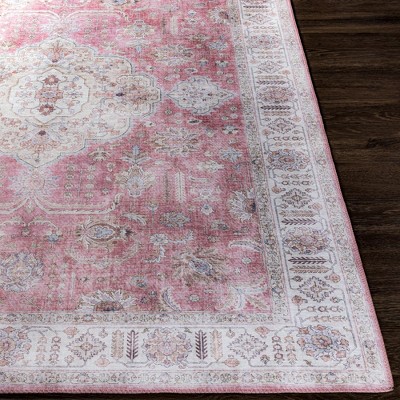Loeswijk Pale Pink Wool Traditional 5' x 7'6" Area Rug