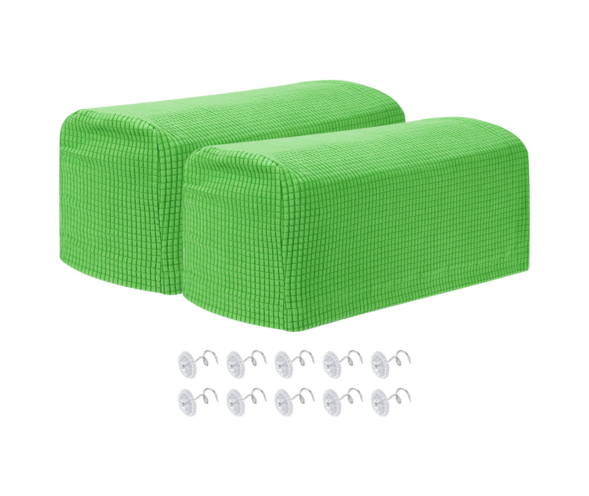 Unique Bargains Anti-Slip Stretch Couch Armrest Slipcovers 2 Pcs Grass Green