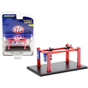 Adjustable Four-Post Lift "STP" Red and Blue "Four-Post Lifts" Series 2 1/64 Diecast Model by Greenlight - 1 of 3