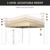 DOMETOUR Outsunny 13' x 13' Pop Up Canopy Tent, Height Adjustable Shade Sails, with Wheeled Carry Bag for Outdoor Parties, Garden, Patio, Beige - 3 of 4