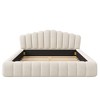 CAVINAS Queen Size Upholstery Floor Bed Frame,Chic Bedframe with Shell-Shaped Headboard,Luxury Velvet Floor Bed,No Box Spring Needed - 2 of 3