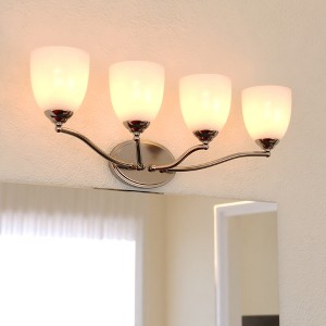 VAXCEL Bellwood Traditional Bathroom Vanity Lighting Fixture, Clear Seeded Bell Glass Shade - 1 of 4