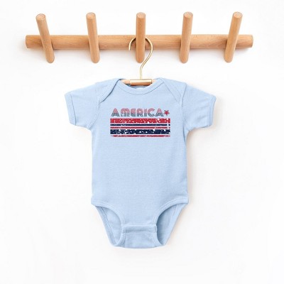 The Juniper Shop America With Stars And Stripes Baby Bodysuit