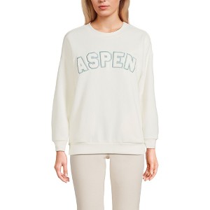 Lands' End Women's Serious Sweats Relaxed Long Sleeve Crew Neck Sweatshirt - 1 of 4