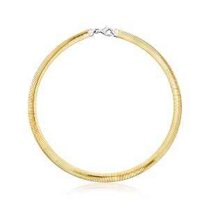 Ross-Simons Italian Sterling Silver and 18kt Gold Over Sterling Reversible Omega Necklace - 1 of 4