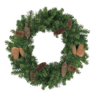 Northlight Green and Brown Pine Artificial Christmas Wreath - 24-Inch, Unlit