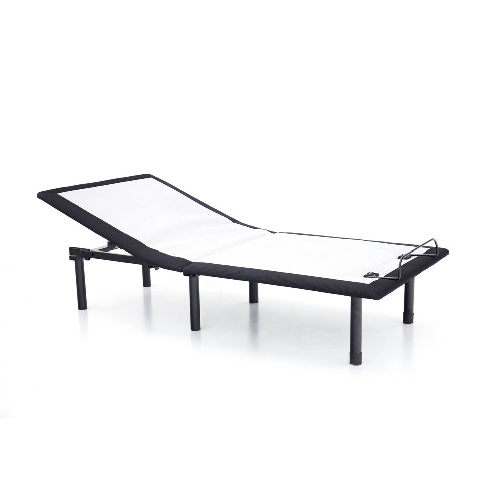 King Harmony Adjustable Bed Frame with Battery Back Up - Furniture of America: USB Ports, Polyester, Steel Frame
