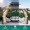 10'x12' hardtop gazebo for all weather with double metal roof, aluminum alloy frame, net, and curtain; ideal for patios, decks, and backyards，Khaki. - 2 of 4