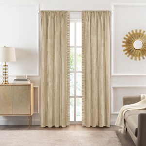 Kate Aurora Lux Living 2 Pack Chenille Rod Pocket Window Curtain Panels - 1 of 2