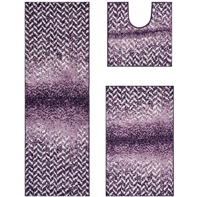 Casablanca Collection 100% Micro Polyester 3 Piece Bath Rug Set - Better Trends