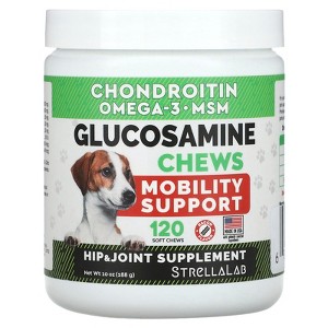 StrellaLab Glucosamine Chews, For Dogs and Cats, Bacon, 120 Soft Chews, 10 oz (288 g) - 1 of 2