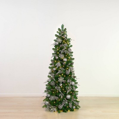 5.5ft Easy Treezy Pre-Lit LED Shimmering Frost Pre-Decorated & Easy Setup Artificial Christmas Tree