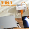 Multi Plug Outlet Splitter, Surge Protector 4 Outlets Extender with 3 USB Ports (2 USB C), 3 Sided Multiple Plug Expander 900J, Home Office Hotel - 2 of 4