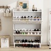TIRAMISUBEST White Shoe Cabinet with Metal Flip Frame - Space-Saving Storage Organizer for Entryway, Hallway or Living Room - 2 of 4