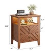 Coolmee LED Night Stand with 2 Storage Drawers and Legs, Farmhouse Nightstand with Open Storage Shelf, Rustic Bedside Table for Bedroom Living Room - 2 of 4