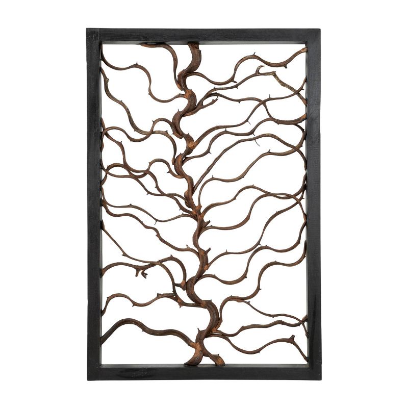 Wood Tree Branch Wall Decor with Black Frame Brown - Olivia & May, 5 of 22